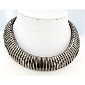 Unsigned Les Bernard Cleopatra Egyptian Bold Collar Choker Omega Necklace 17inch